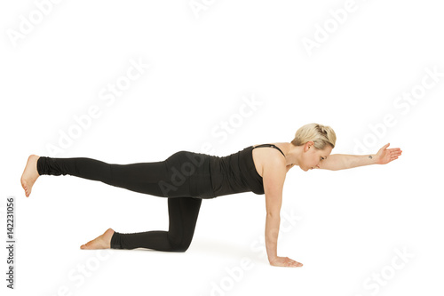 Yoga woman black_Majariasana