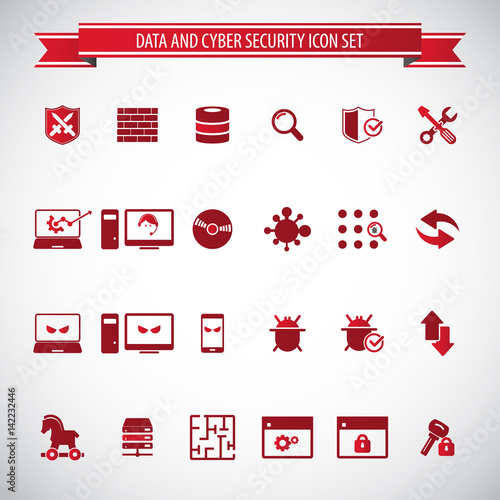  Cyber security icon set 