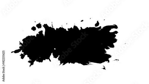 Several ink drops from right to left on wet paper 06