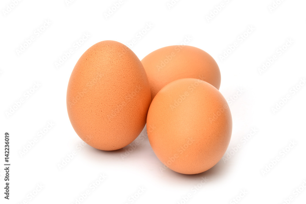 Brown chicken egg isolated on white background. Brown chicken egg isolated on white background.