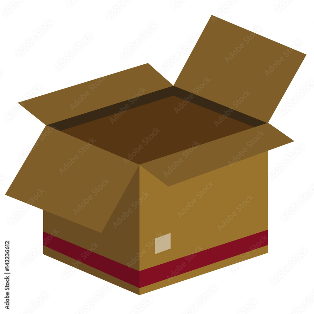 Boîte en carton déménagement flat design - Vecteur - Illustration Stock  Illustration | Adobe Stock