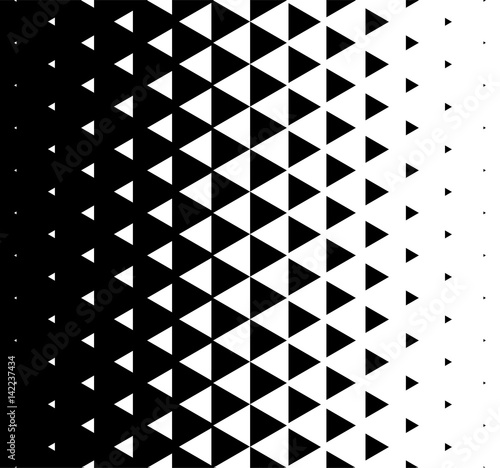 Halftone Triangular Pattern Vector. Abstract Monochrome Geometric Triangle Pattern Design Background