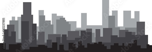 Modern City Skyline on white background. Real estate business concept.