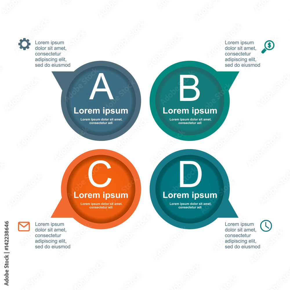 Business infographic circle in flat design. Layout for your options or steps
