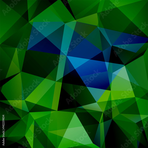Abstract geometric style business background Vector illustration. Green, blue, black colors