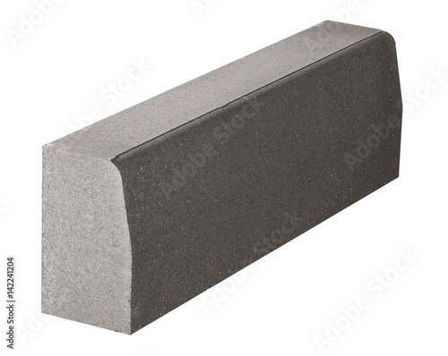 Canvas Print one curb of concrete isolated on white