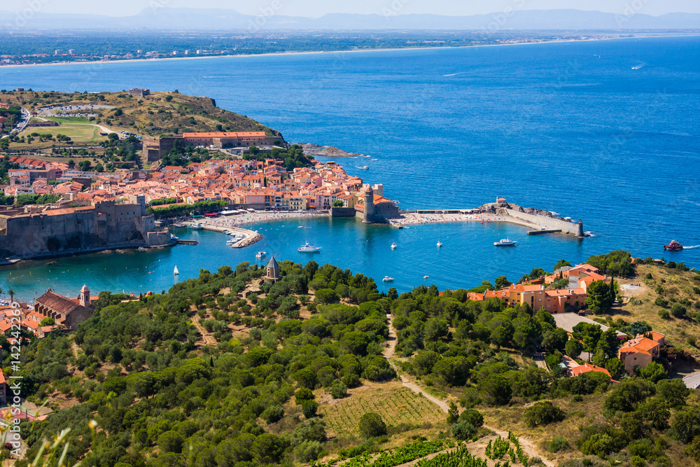 View Of Collioure, Languedoc-Roussillon, France, french catalan coast