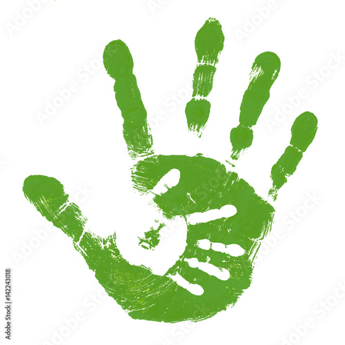 Grüner Handabdruck