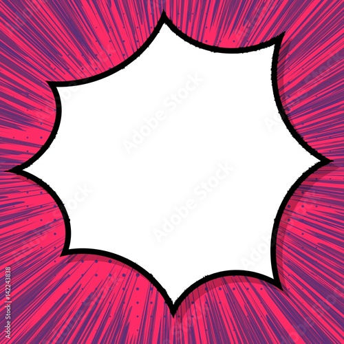 Abstract creative concept vector comic pop art style blank, layout template with clouds beams and isolated dots background. For sale banner, empty speech bubble set, illustration halftone book design.