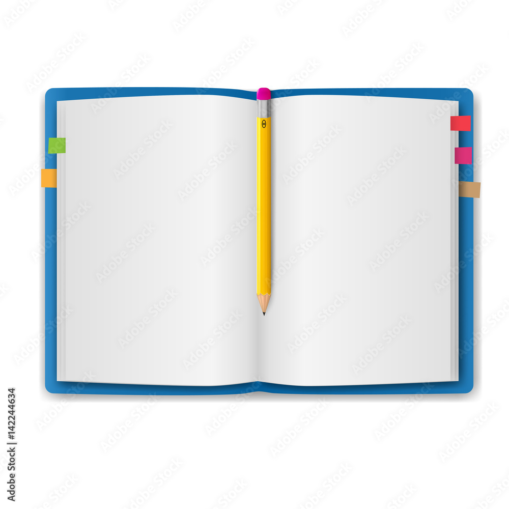 realistic notebook, exercise book , vector illustration realistic notebook, exercise book , vector illustration
