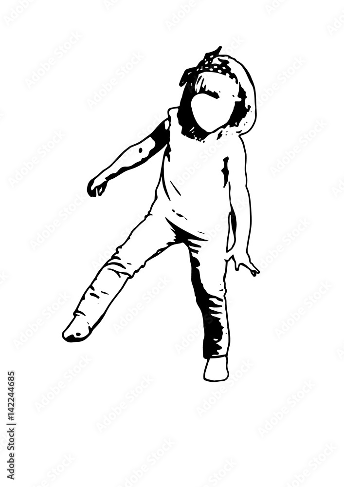 Obraz premium Silhouette girl drops vector