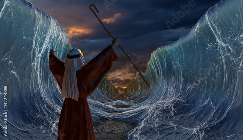 Canvastavla Crossing the Red Sea with Moses