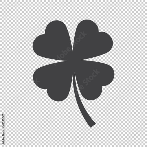 clover leaf on transparent background, vector illustration