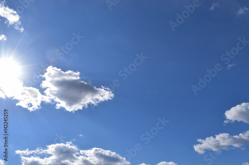 Beautiful blue sky with white clouds 