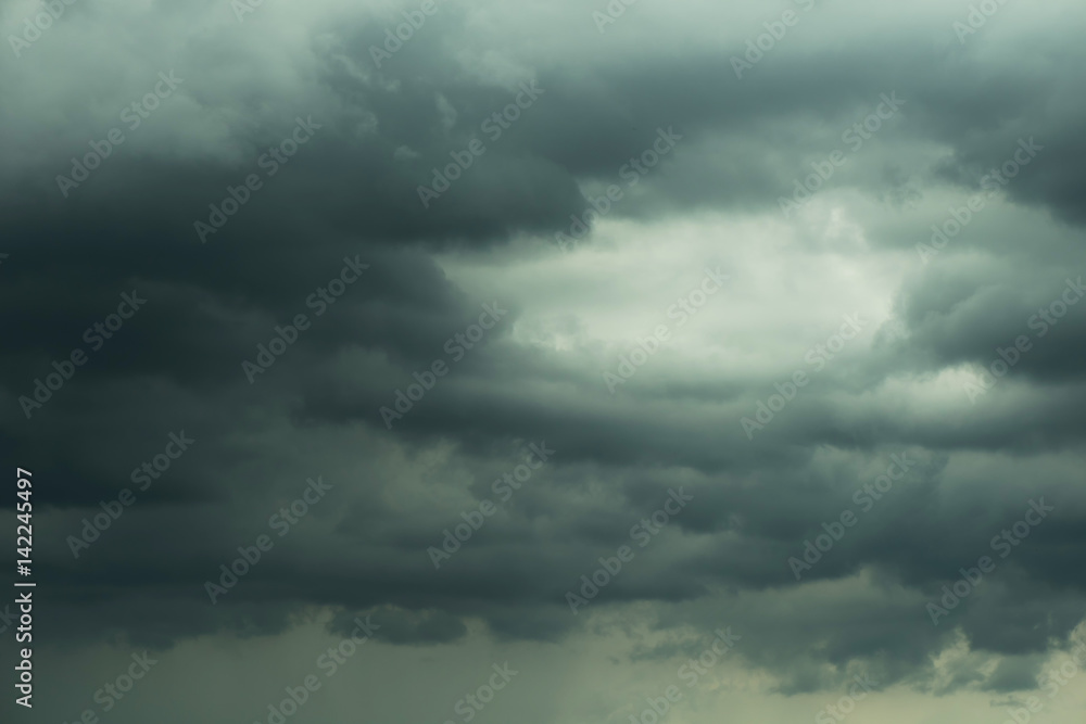Dark sky and black clouds before rainy, Dramatic black cloud and thunderstorm Dark sky and black clouds before rainy, Dramatic black cloud and thunderstorm