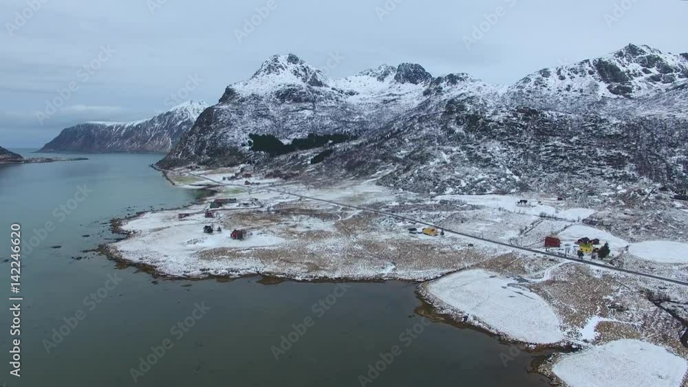 Aerial view of the Norwegian winter landscape Aerial view of the Norwegian winter landscape