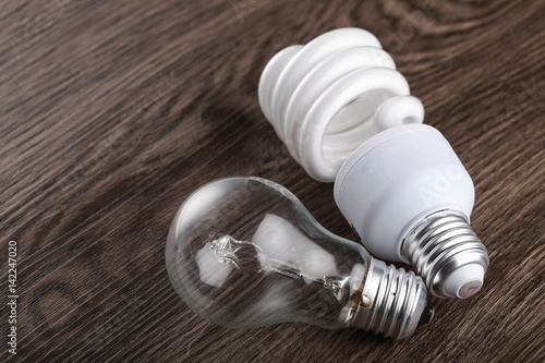 light bult and saving bulb photo