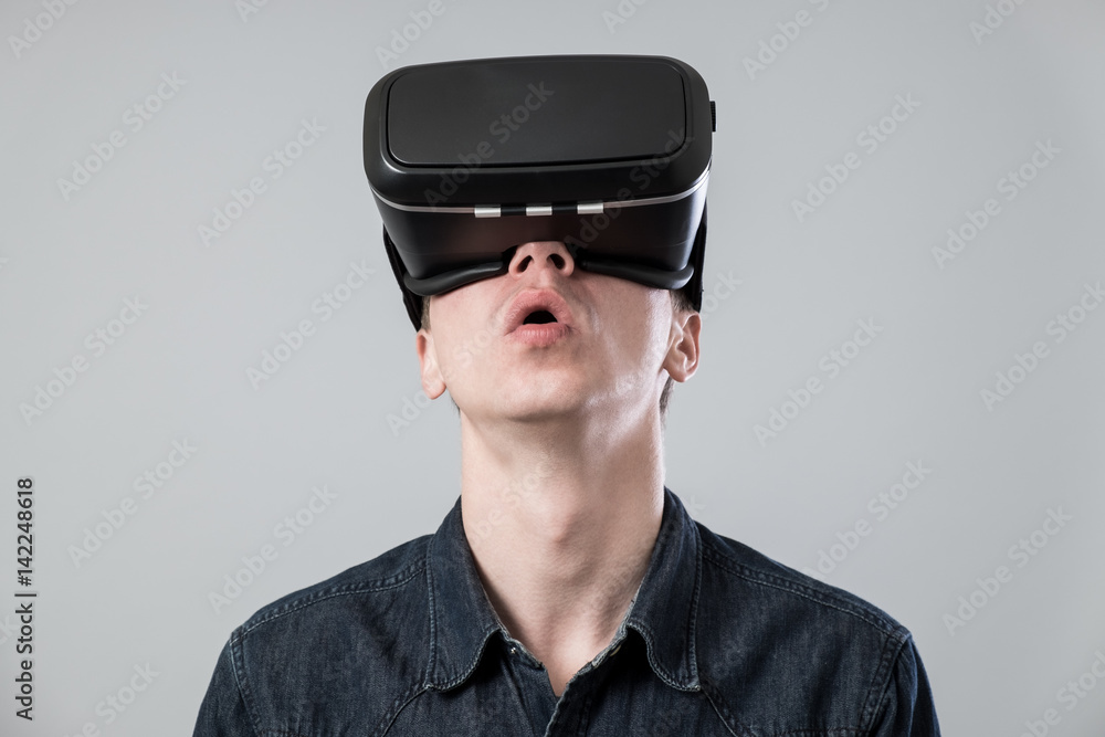 Man in virtual reality