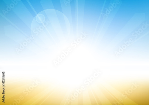 Vector : Yellow and blue with len flare summer background