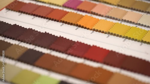 Samples of colored natural leather