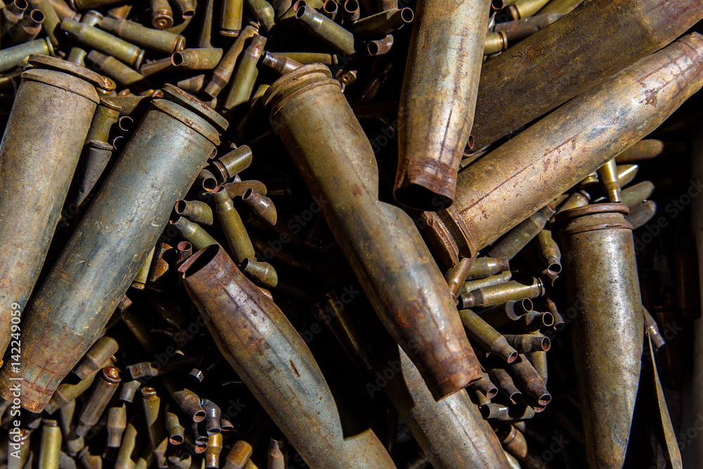 Sleeves from the machine gun and large-caliber machine gun.