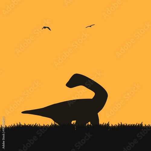 Fototapeta Naklejka Na Ścianę i Meble -  Dinosaur silhouette