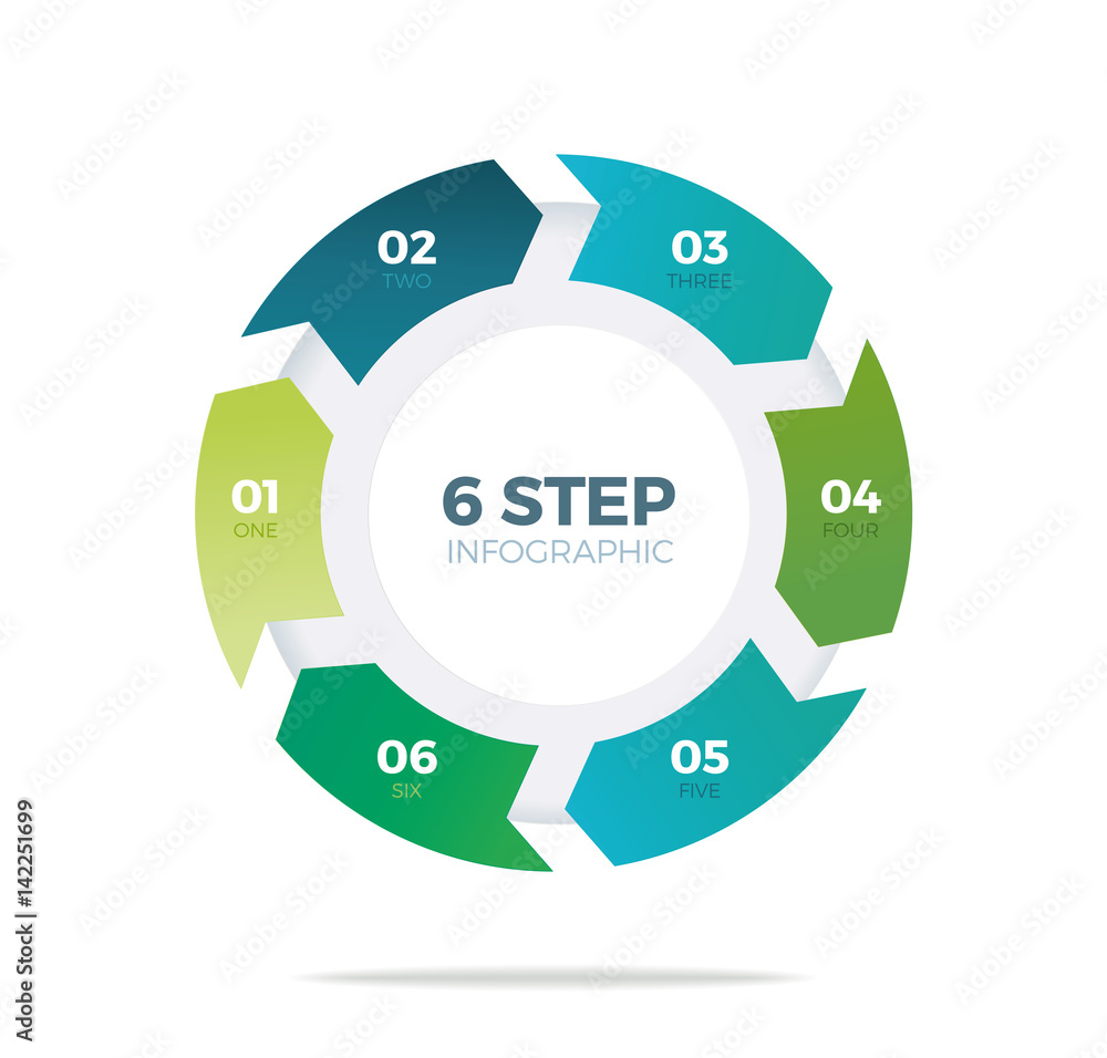 Six step circle infographic Six step circle infographic