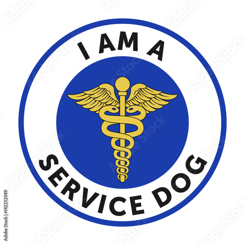 Service dog badge, sticker