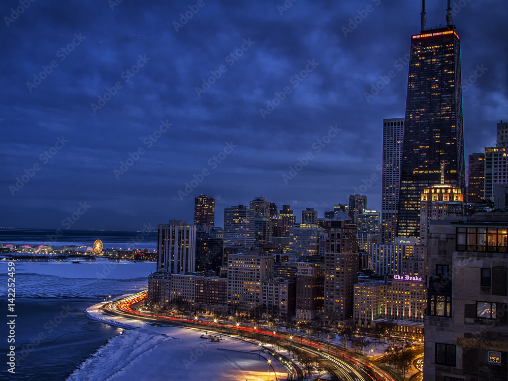 Fototapeta premium A Winter Evening In Chicago