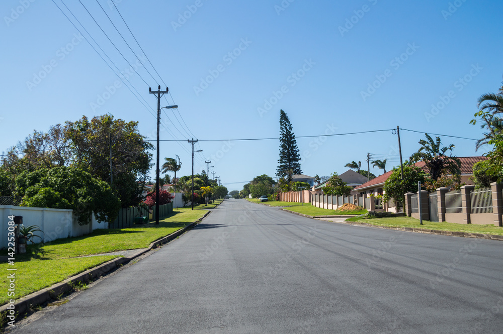 Residential Street and Houses in Gonubie in South Africa