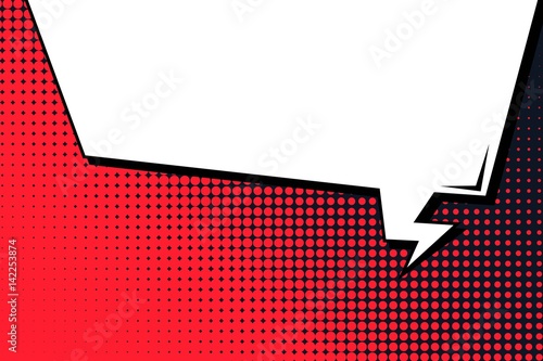 Abstract creative concept vector comic pop art style blank, layout template with clouds beams and isolated dots background. For sale banner, empty speech bubble set, illustration halftone book design.