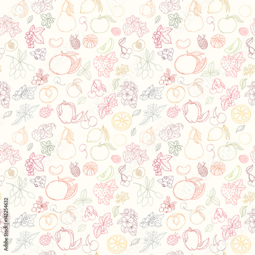 The seamless fruit pattern