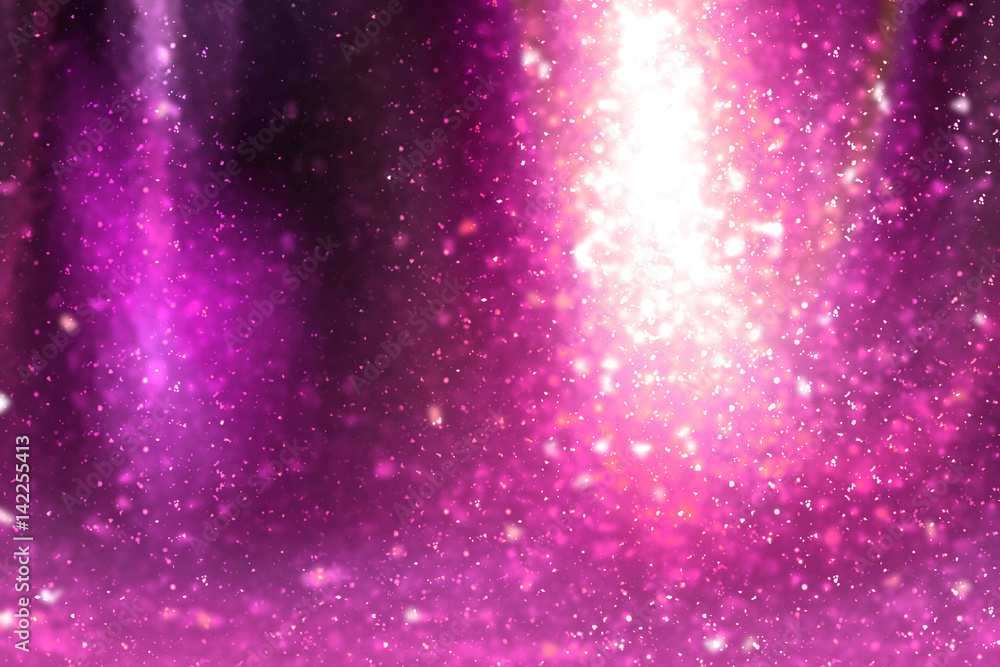 Abstract pink round  bokeh or glitter lights background. Circles and defocused particles