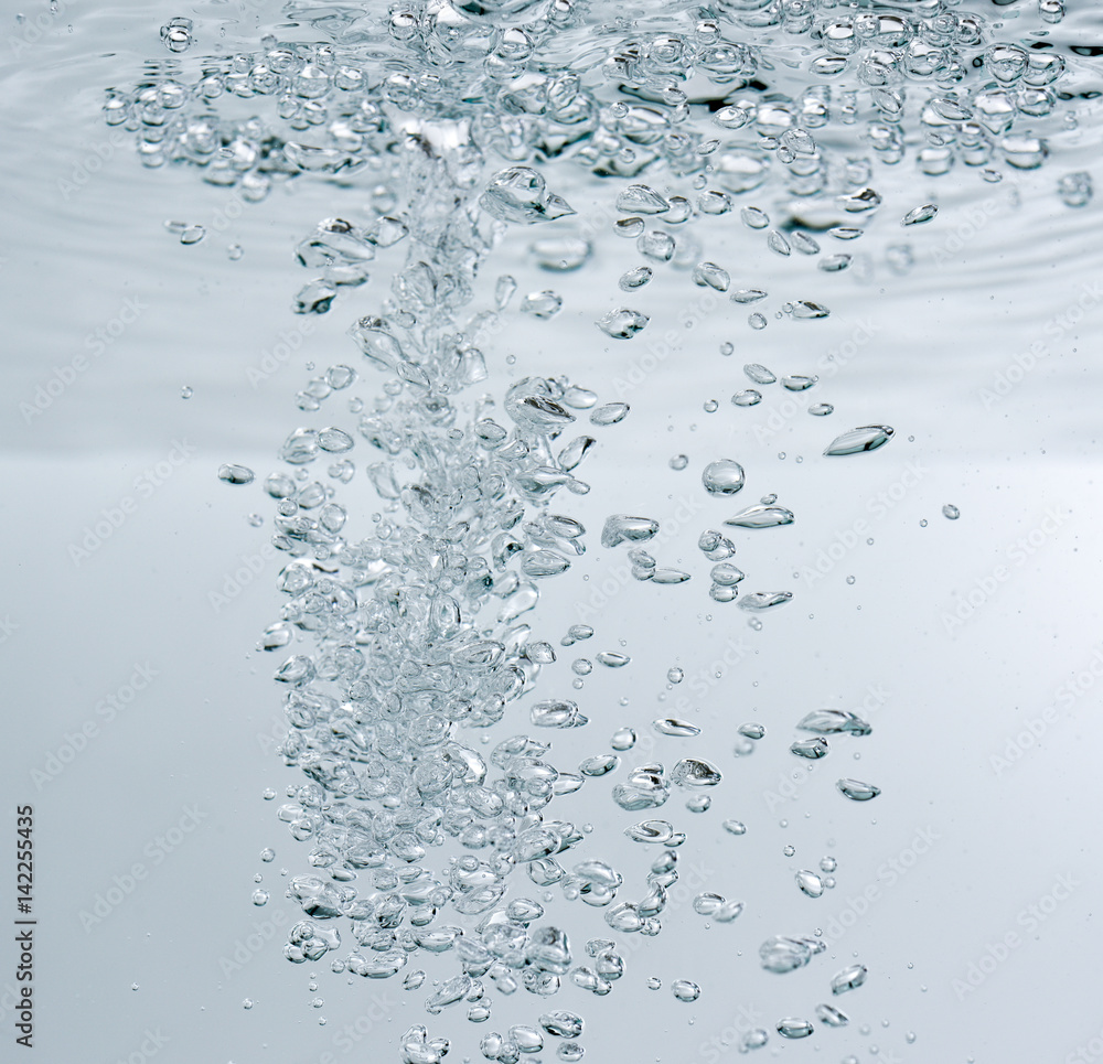Closeup of blue bubbles underwater Closeup of blue bubbles underwater