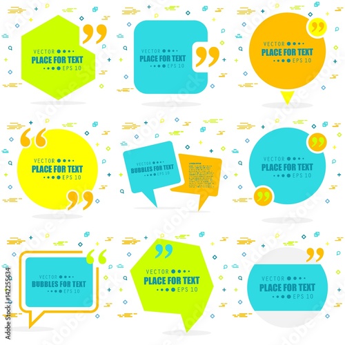 Abstract concept vector empty speech square quote text bubble. For web and mobile app isolated on background, illustration template design, creative presentation, business infographic social media.