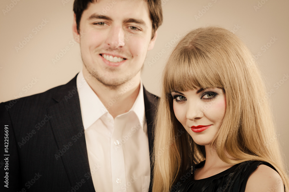 Happy elegant couple lovers. Happy elegant couple lovers.