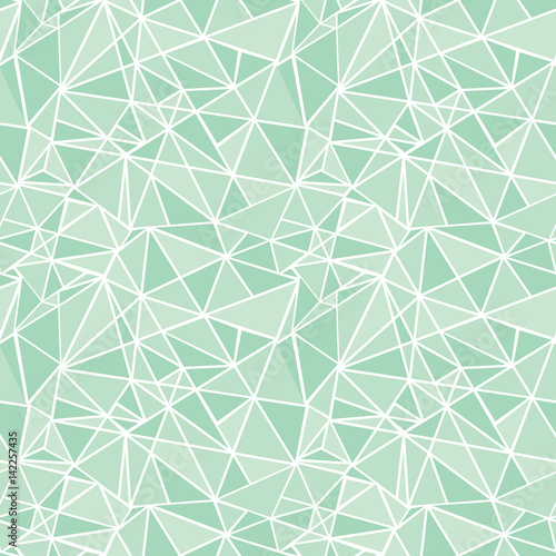 Fototapeta Vector Mint Green Geometric Mosaic Triangles Repeat Seamless Pattern Background. Can Be Used For Fabric, Wallpaper, Stationery, Packaging.