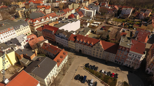 Zeitz aerial view old town germany Saxony-Anhalt
