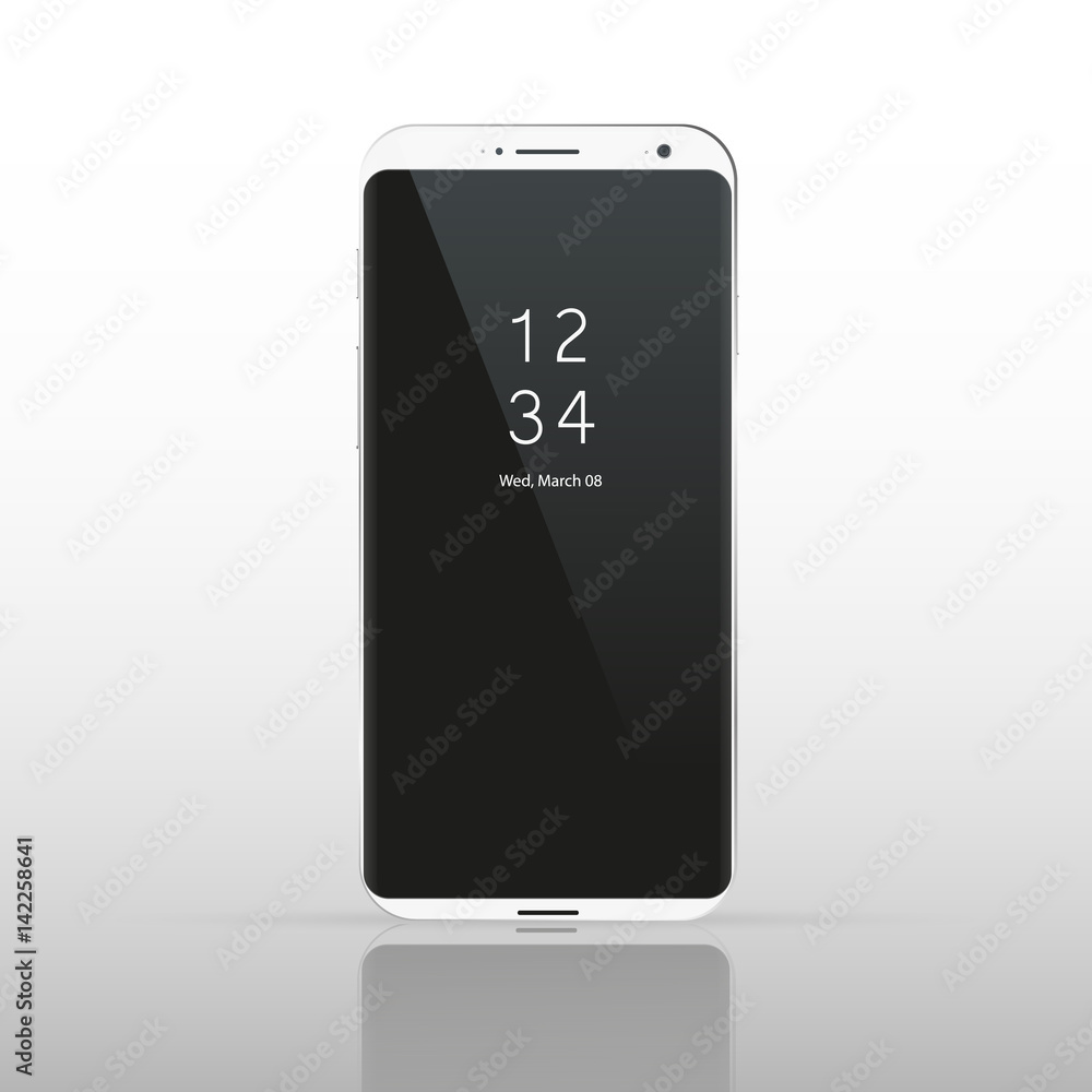 White Smart Phone Vector Illustration isolated on white. White Smart Phone Vector Illustration isolated on white.