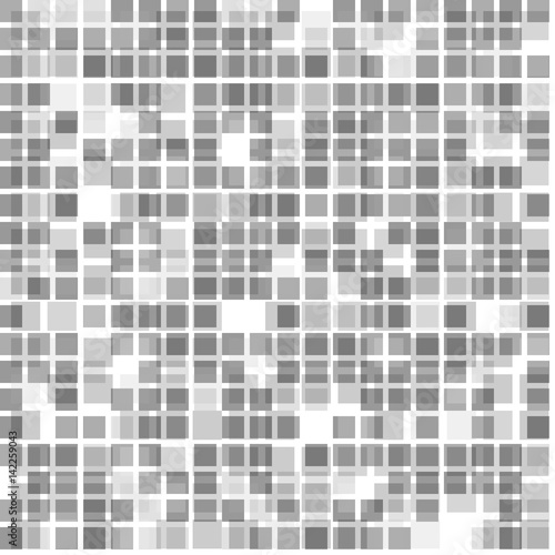 black and white halftone mosaic square background. Design vector illustration