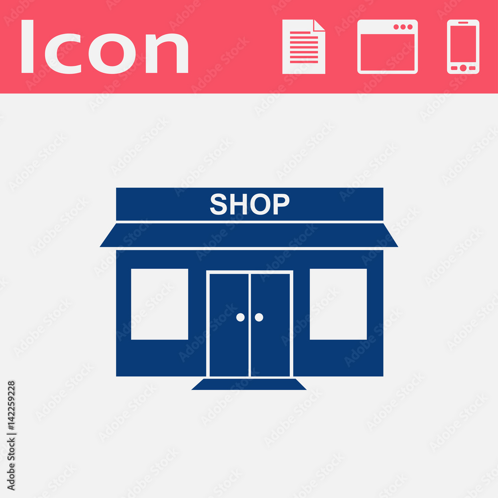 shop vector flat icon shop vector flat icon
