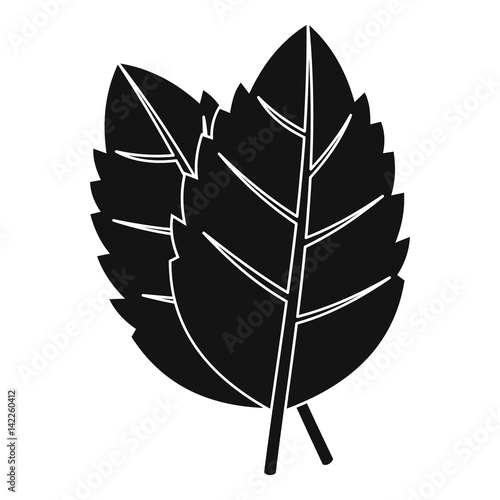 Two basil leaves icon, simple style