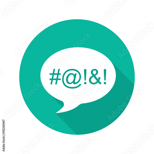 Dirty language flat design long shadow icon