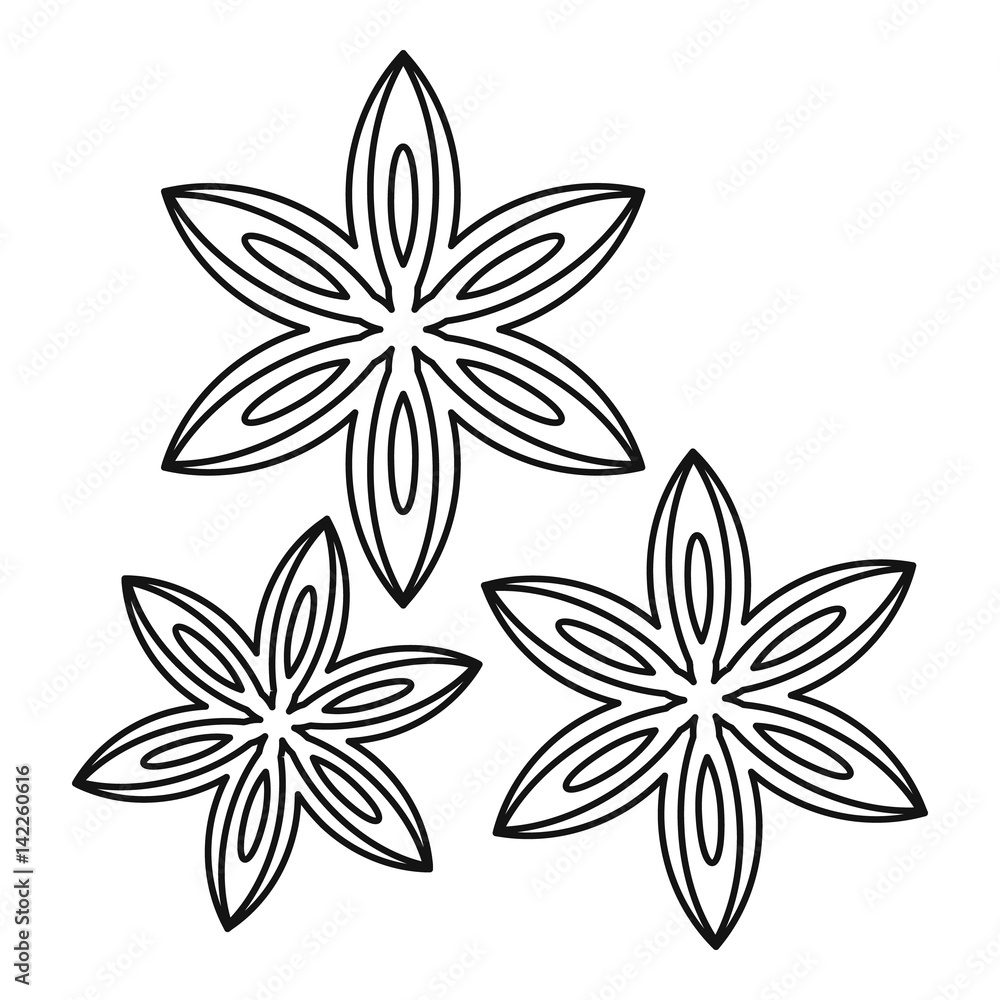 Anise icon, outline style Anise icon, outline style