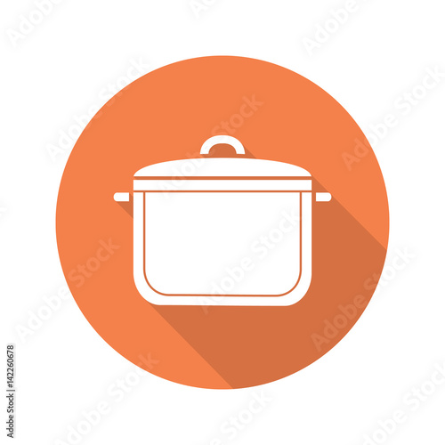Pot flat design long shadow icon