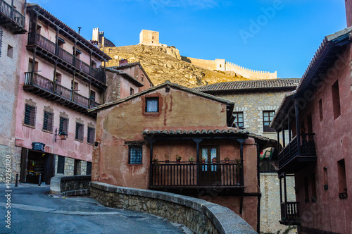 Panoramic view at sunset in Albarracin, Spain