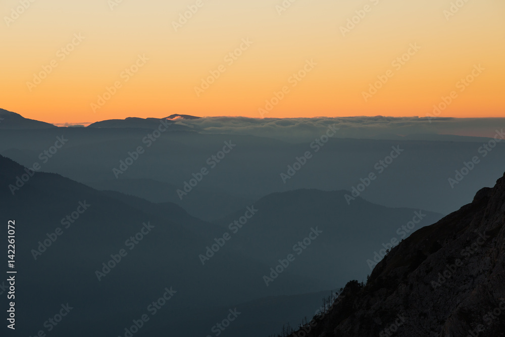 Golden autumn on the slopes of the mountains of the Caucasus and Adygea in the natural park Big Thach Golden autumn on the slopes of the mountains of the Caucasus and Adygea in the natural park Big Thach