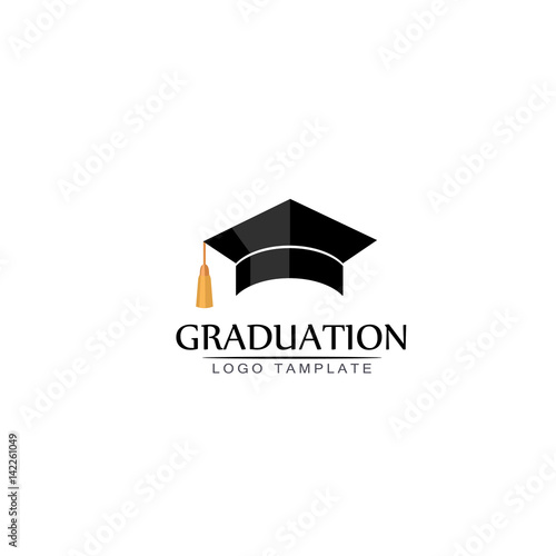 Graduation cap logo or icon. Vector isolated illustration
