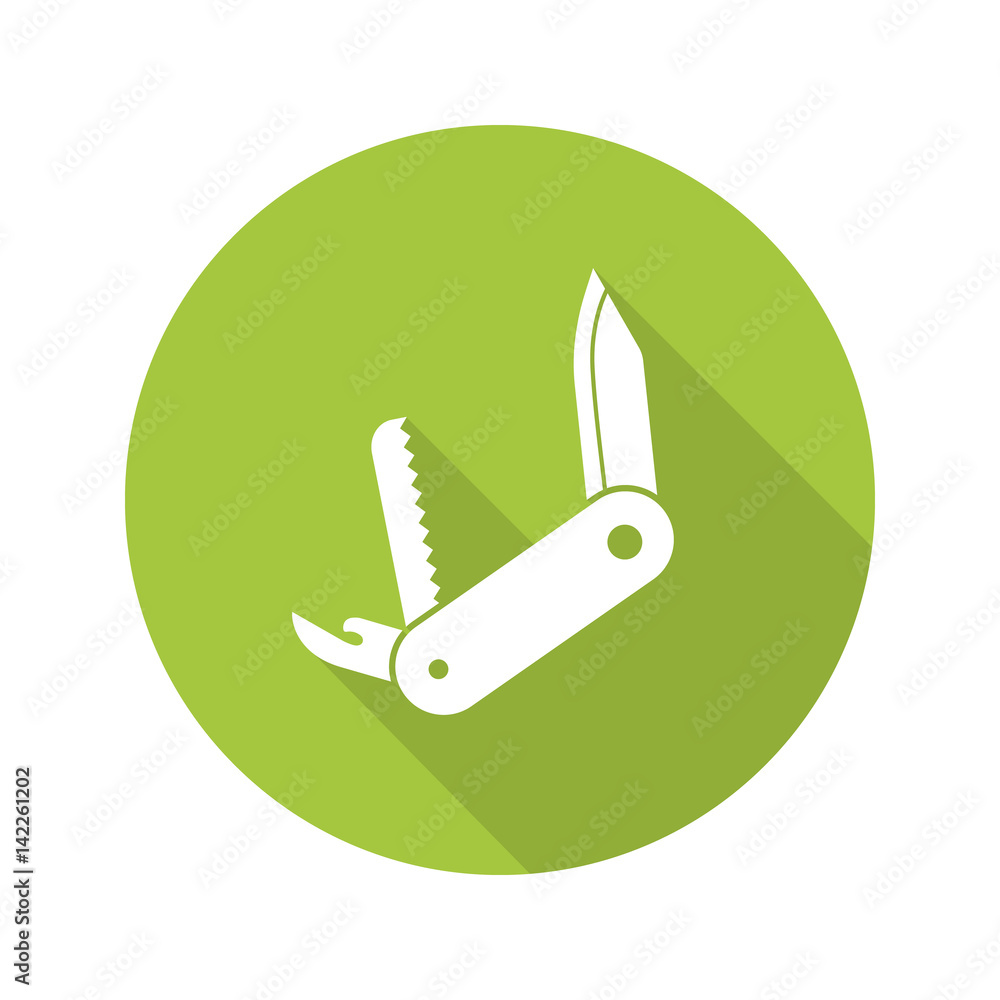 Penknife flat design long shadow icon Penknife flat design long shadow icon