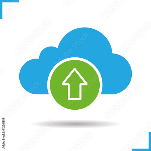 Cloud storage files uploading icon